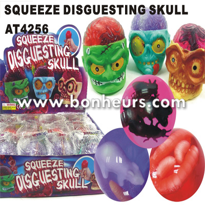 Squeeze the ball and the bugs will come out from the head 
Three designs assorted 
Fun and safety toy 
