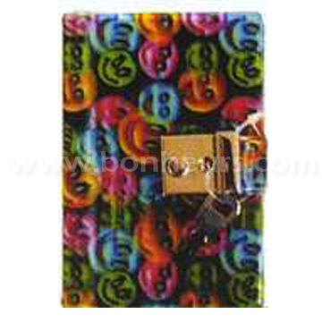 3D SMILE FACE DIARY BOOK W/KEY